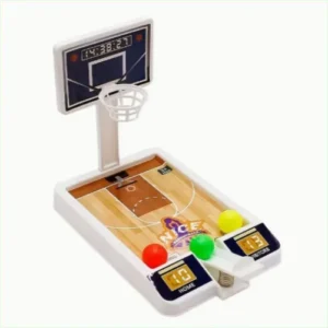 Juego de baloncesto de mesa con mini canasta y catapulta para lanzar la pelota con el dedo