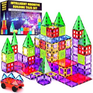 Desire Deluxe Kit Bloques de Construcción Magnéticos 3D para Niños de 3 – 7 Años – Juguete Educativo con Figuras Geométricas para Desarrollar la Creatividad de Sus Pequeños – 57 Piezas