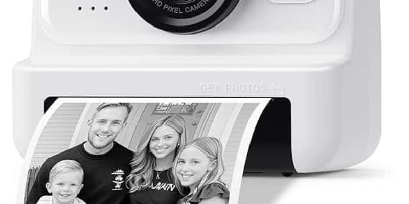 HiMont Cámara Fotos Infantil Instantánea, HD/1080P Cámara Instantánea para Niños con Tarjeta de 32G y Papel de Impresión, Cámara Fotos Infantil Divertidos Regalos de Juguete para Niños de 3 a 12 Años.